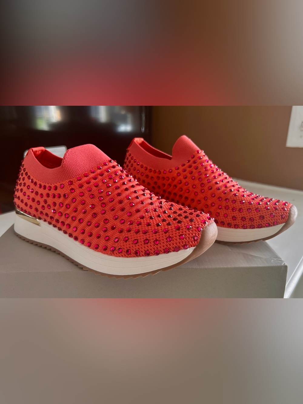 Kenneth Cole Reaction Jogger Sneakers Cameron Orange, NWT, 6 1/2